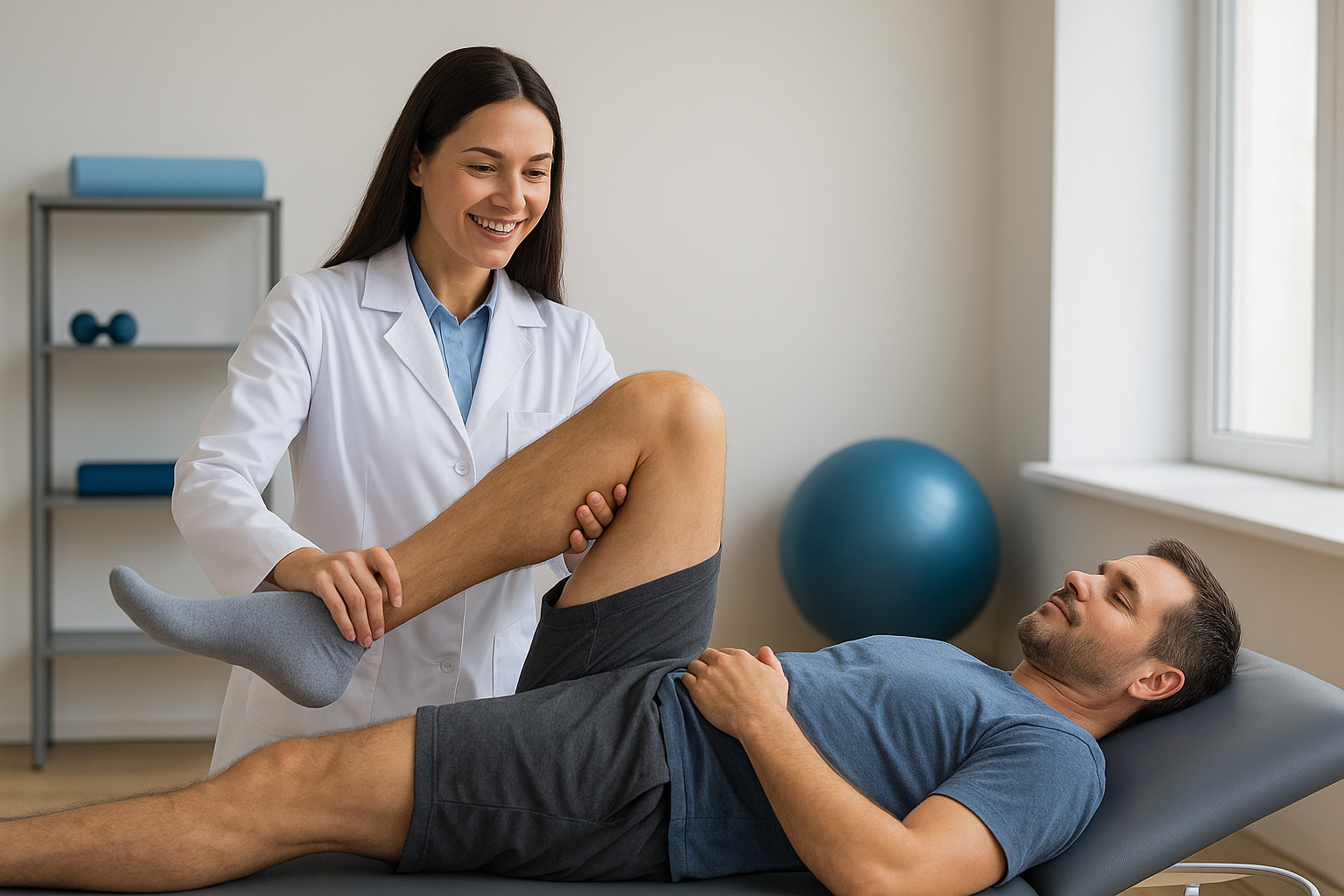 Physical medicine and rehabilitation therapy session